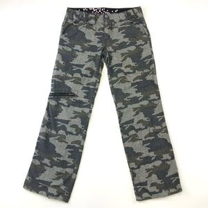 Vexy Camo plaid cargo straight leg cotton utility pant Large multi pocket Grunge